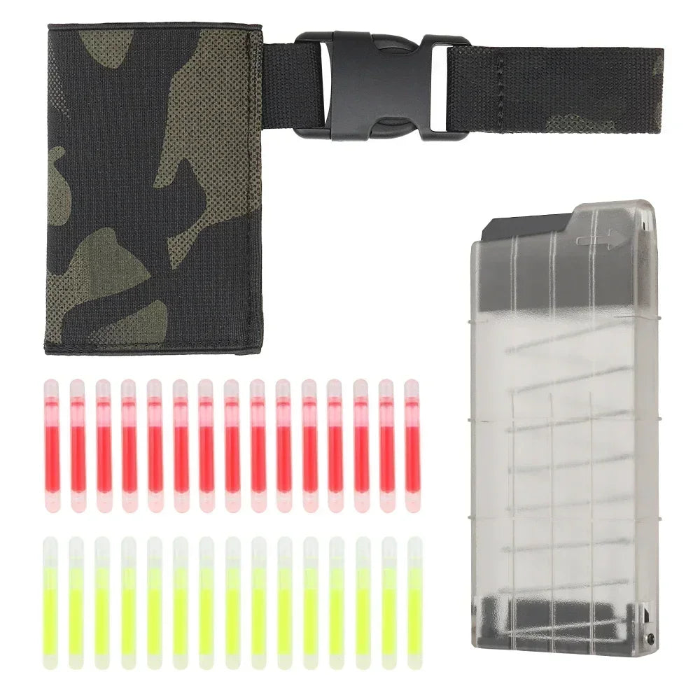 Tactical Marking Light Dispenser with Training Light Belt Pouch Hanger, Airsoft Fluorescent Glow Sticks with Fixed Sleeve