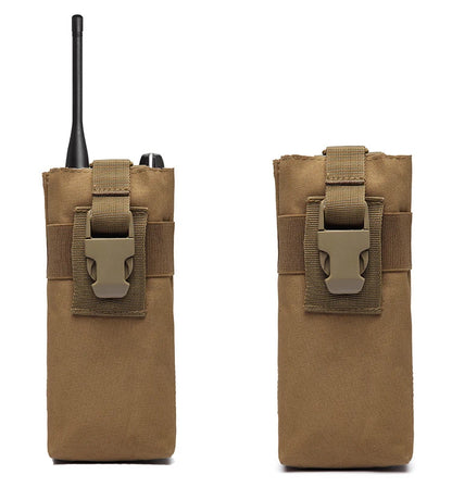 Portable Molle Walkie Talkie Bag Tactical Radio Holder Outdoor Nylon Water Bottle Pouch for Camping Hiking
