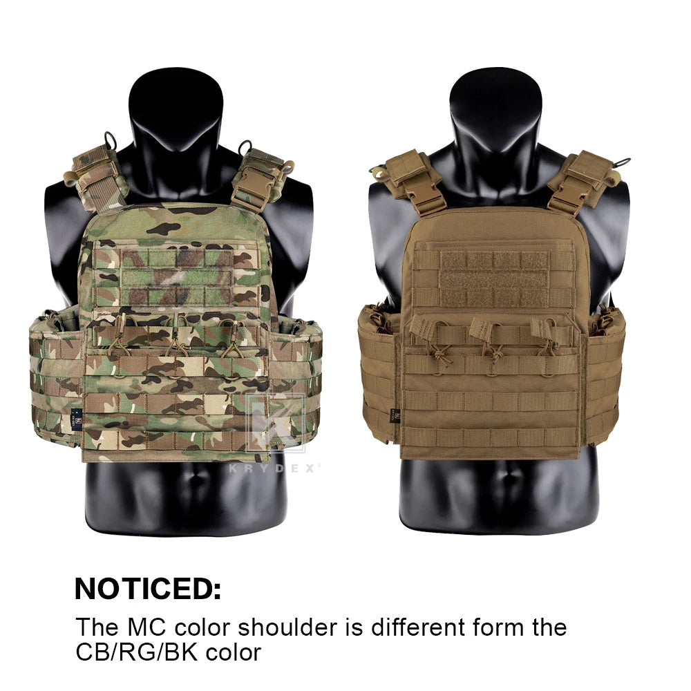 KRYDEX Tactical MOLLE CPC Plate Carrier Vest With Radio Side Pouch Mag Pouch Heavy Duty Body Armor Combat Airsoft Men Vest