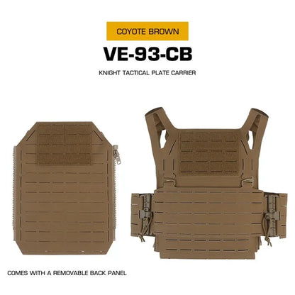WOSPORT Tactical Vest Camouflage Knight Tactical Quick Release Vest Lightweight MOLLE System Comes With Laser Back Plate