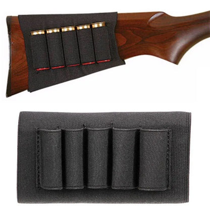 Rifle Buttstock Shell Ammo Holder Tactical Ammo Carrier 5/7/8/9/14 Round Elastic Pouch for Hunting Shooting Use