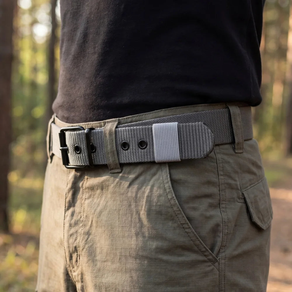 Men's Belt Porous Canvas Pin Buckle Leather Belt Outdoor Sports Belt Women's Trendy Eyelet Belt With Jeans Belt For Men Women