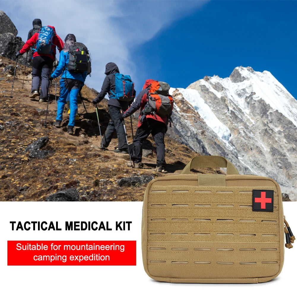 Everyday Carry Survival Bag Lightweight Waist Bag Red Cross Patch Magic Tape for Sports Survival/Camping/Hiking/Hunting