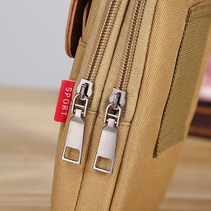 Canvas Waist Pocket Male Outdoor Fanny Bum Bag Purse Business Mobile Phone Pouch Running Pouch Travel Camping Bags