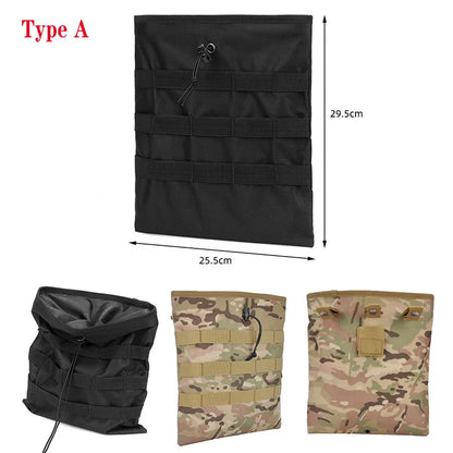 Tactical Molle Folding Magazine Dump Drop Pouch Utility Drawstring Recovery Mag Holster Ammo Bag Hunting Accessories Pouch