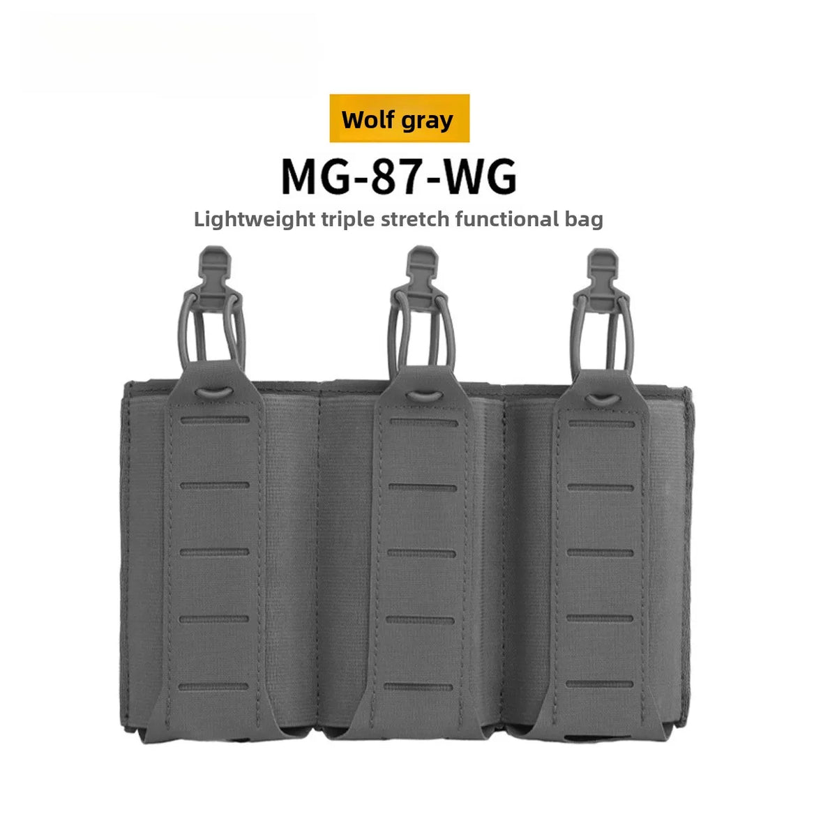 Portable Dual Use Mag Pouch Elastic Triple Holder Fit 5.56 7.62 MOLLE Front Panel Tactical Vest Magazine Storage Bag