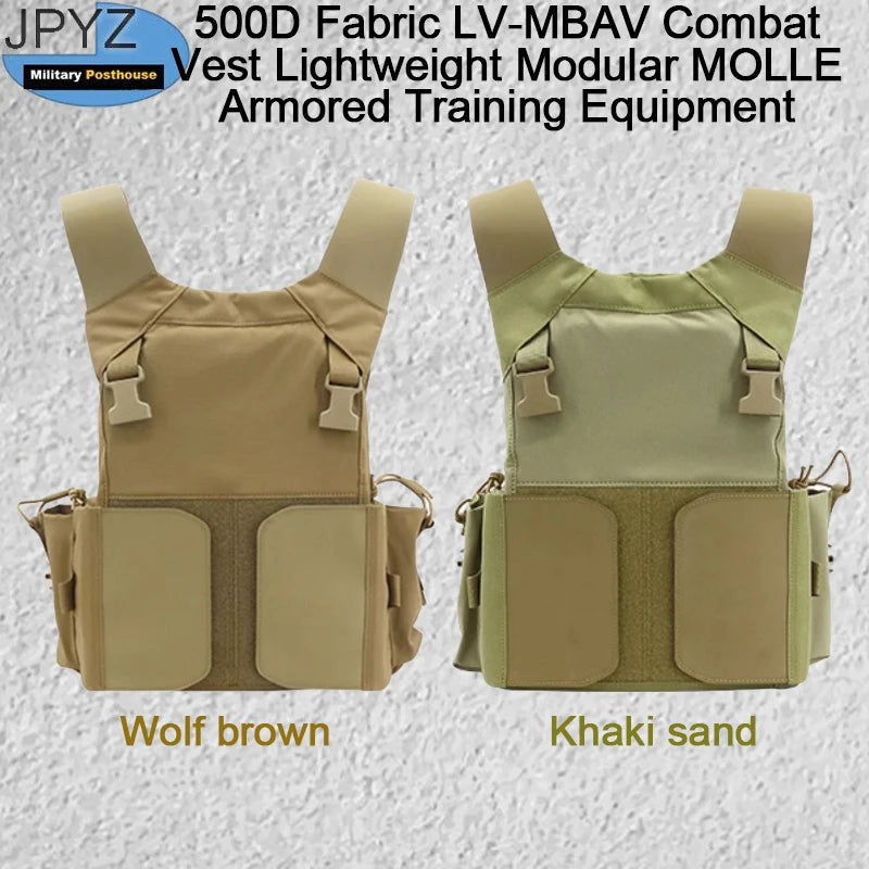 500D Fabric LV-MBAV Combat Vest Lightweight Modular MOLLE Armored Training Equipment
