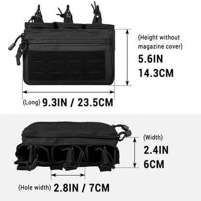 Tactical Chargers Holder 5.56mm 7.62mm Triple Magazine Pouch Molle Admin Pouch Quick-Draw 3 Mags Pouches Cartridge Case Airsoft