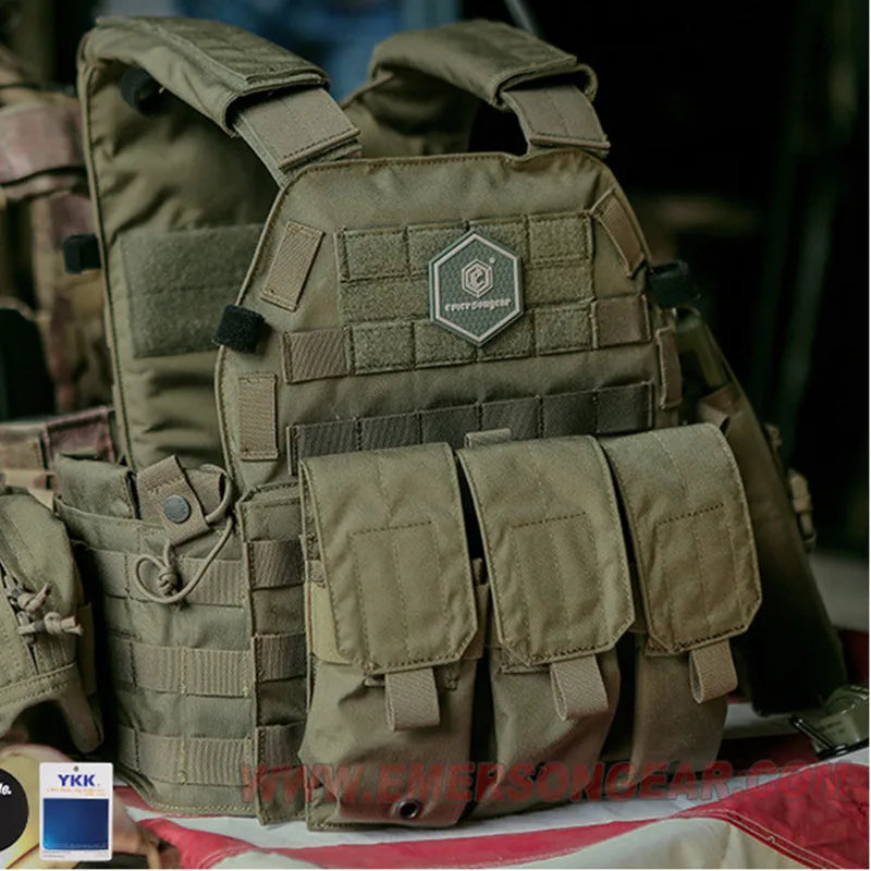 Emersongear For LBT 6094 Style Plate Carrier W/3 Pouches Tactical Vest Protective Gear Body Guard Armor Airsoft Hunting