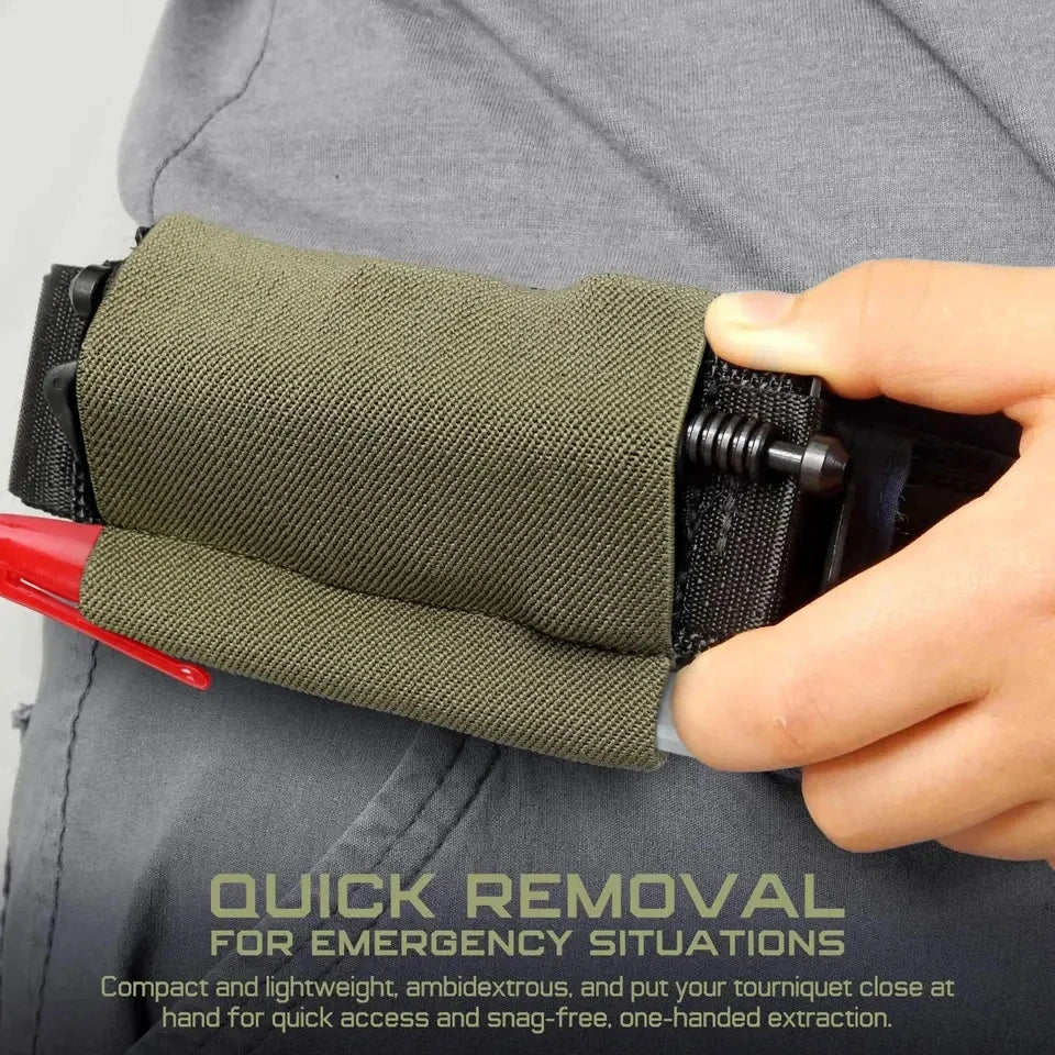 Elastic Tactical Tourniquet Holder Retention Band TQ Sleeve Pouch Horizontal Battle Belt Accessory for Emergency Medical Suppli