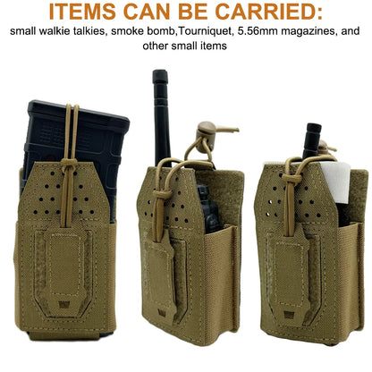 Tactical Radio Pouch Molle Walkie-talkie Radio Pouch Nylon Duty 5.56Magazine Tool Interphone Pouch Hunting Accessories Bag