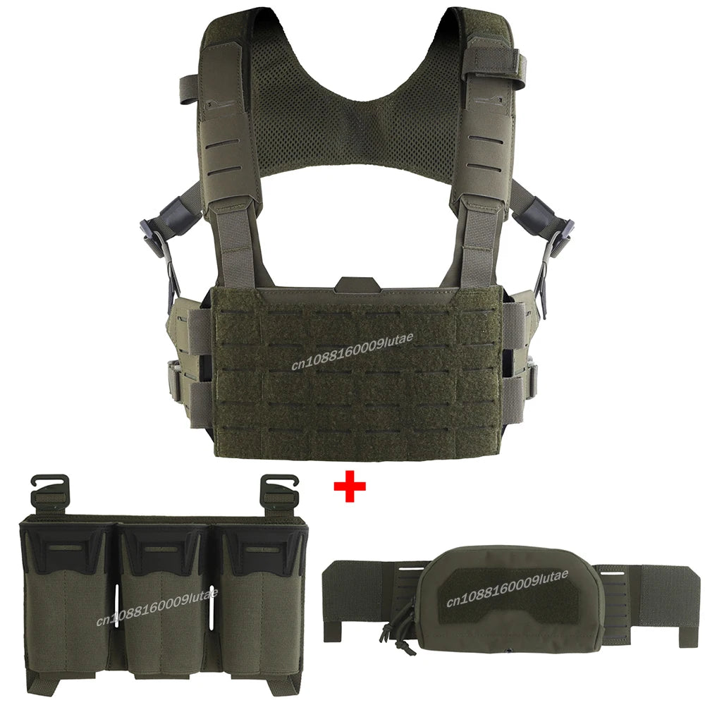 K Style Tactical Chest Rig Set with Triple Mag Pouch 2Nd Layer Admin Pouch Modular Field Strap KZ MOLLE Expansion Hunting Gear