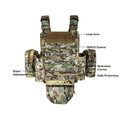 YAKEDA Camouflage Multifunctional Tactical Vest Outdoor Waistcoat Equipment Tactical Training Vest