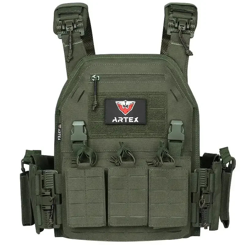 Ranger Green Plate Carrier Tactical Vest With Quick Release Security Molle Chaleco Tactical Bandolier Laser Cut Vest