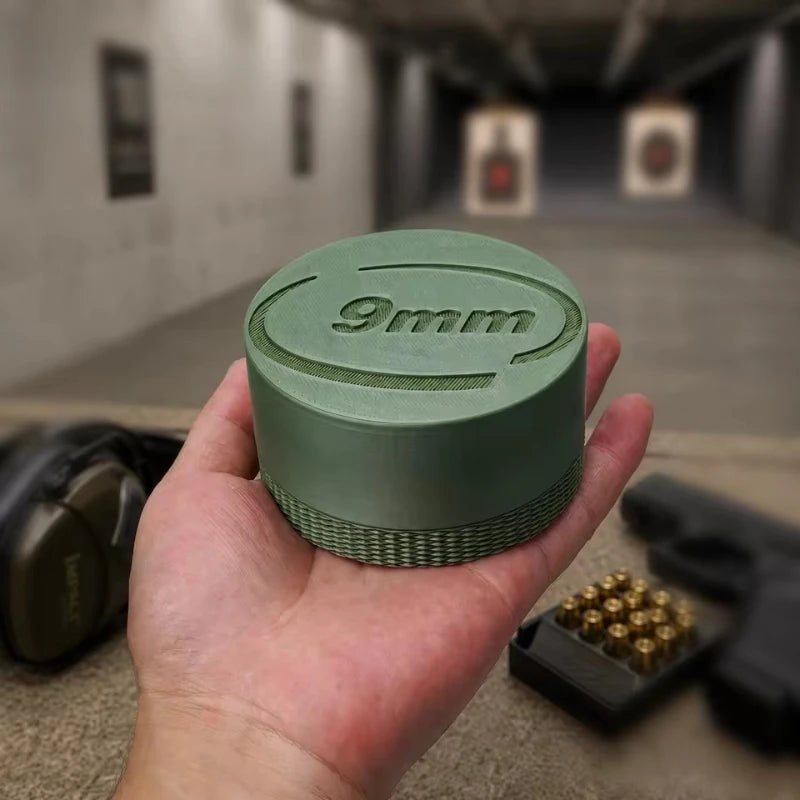 9MM Bullet Storage Box, 25 Rounds of Ammunition Storage Box Storage Box, Portable Screw Lid Design, Small Pocket Size Ideal Gift