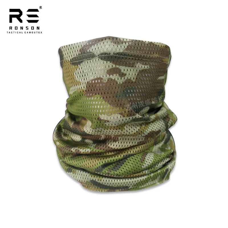 Tactical Camouflage Lightweight Mesh Fabric Sunscreen Mask Scarf Outdoor Sports Breathable Riding Sun Protection Quick Dry