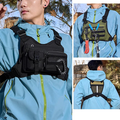 Outdoor Sports Chest Bag Vest Men Women Backpack Multi Pocket Travel Work Front Rig Fanny Pack Running Cycling Tactical EDC Bag