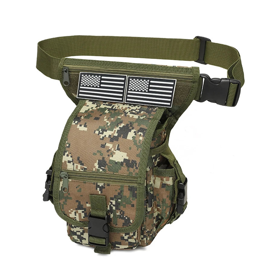 Outdoor multifunctional leg bag, quick detachable waist bag, partitioned storage, smooth zipper design