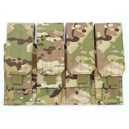 Tactical Molle 5.56mm Magazine Pouch for M4 Ar15 Cs Rifle Quadruple Mag Bag Cs Game Paintball Hunting Vest Attach Pack