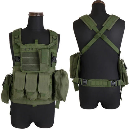 Army Green Tactical Vest Waterproof Outdoor Body Armor Molle Hunting Vest Airsoft Paintball CS Game Jungle Security Equipment