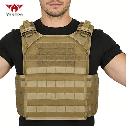 YAKEDA adjustable shoulder strap, hollowed out side panel structure, MOLLE system hunting vest suitable for outdoor sports
