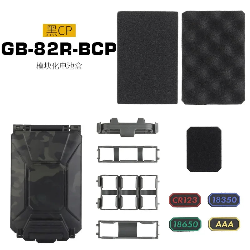 Tactical Battery Storage Box Molle Airsoft Vest Outdoory Modular Mag Pouch Waterproof Box For CR123/AAA/AA/18350/18650