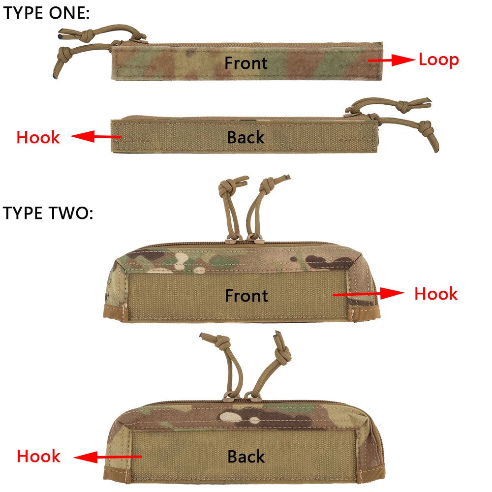 Tactical Admin Pocket Zipper Insert Hook And Loop Attachment Zip Closure For Admin Pouch Standard MBAV Crye AVS Plate Carrier
