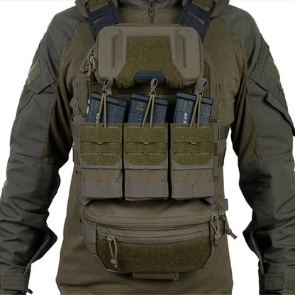 K Style Tactical Triple Magazine Pouch AR15 M4 5.56 Open-Top MAG3 Pouch for Hunting Airsoft Molle Vest Plate Carrier Front Panel