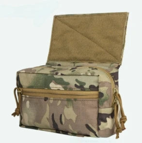 Tactical Vest Front Abdomen Pouch, MOLLE Multifunctional Sundries Storage Utility Bag for CS Game Outdoor Sports Vest Accessory