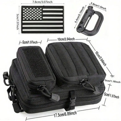 Tactical Molle Zippered Pouch EDC Waist Pack Medical IFAK Small Tool Bag for Hunting Hiking Fishing