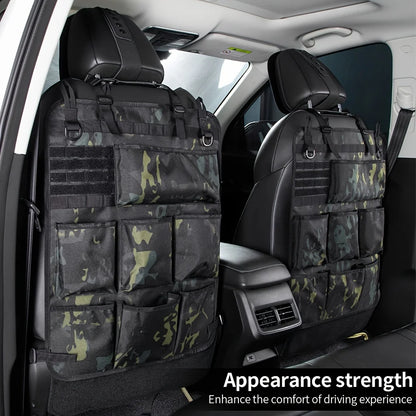 Tactical Camouflage Car Seat Backrest Storage Bag Hanging Organizer Vehicle Interior Accessory Space Saver Hanging Pouch