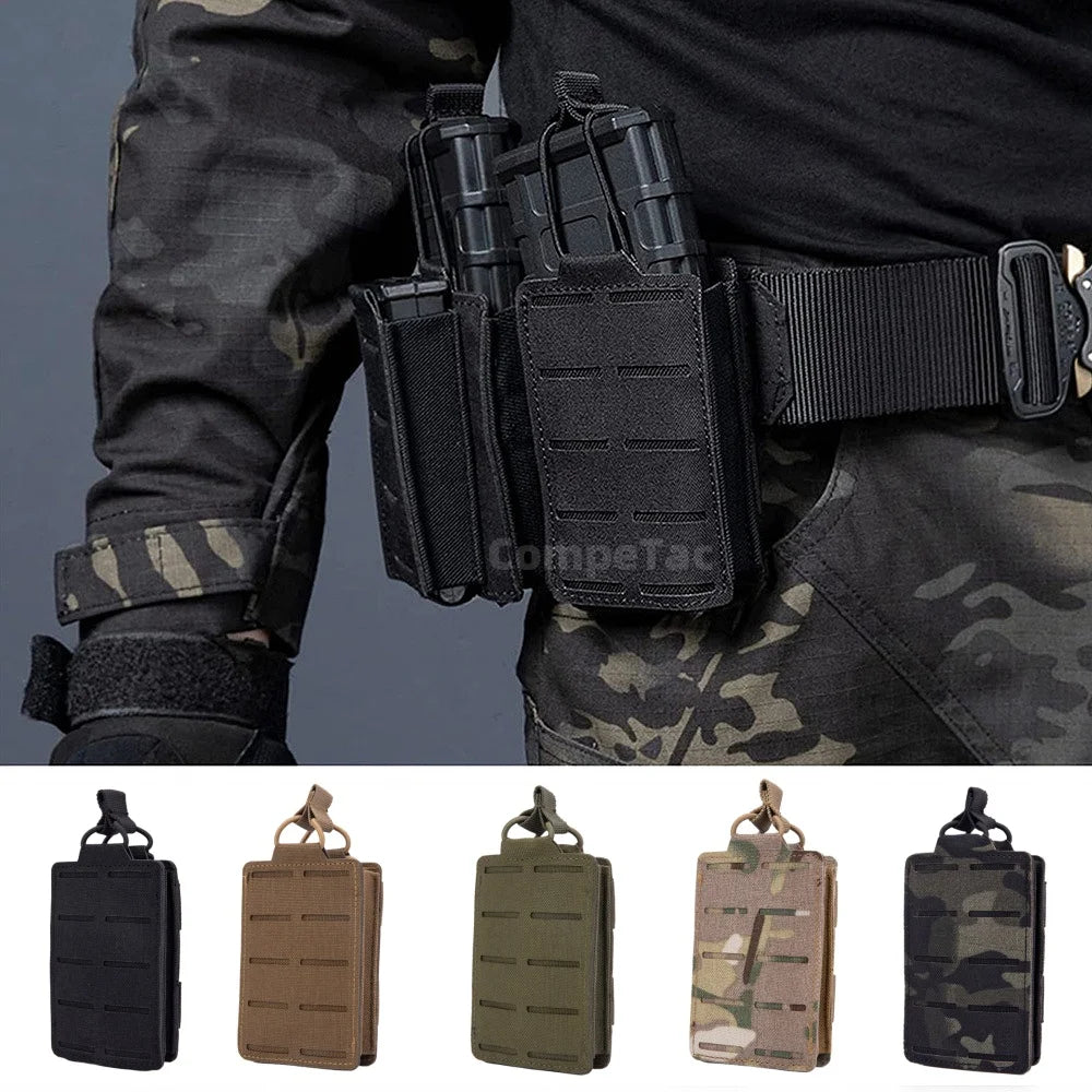 Outdoor MOLLE 5.56 Single Mag Pouch for M4 M16 Magazines Holder Open-Top Mag Carrier Multi-functional Accessory Bag