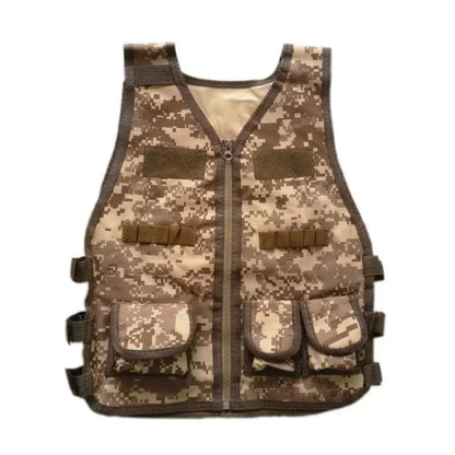 Children Vest Kids Camouflage Multiple Pockets Hunting CS War Games Jacket Hunting Tactical Waistcoat Training Gear