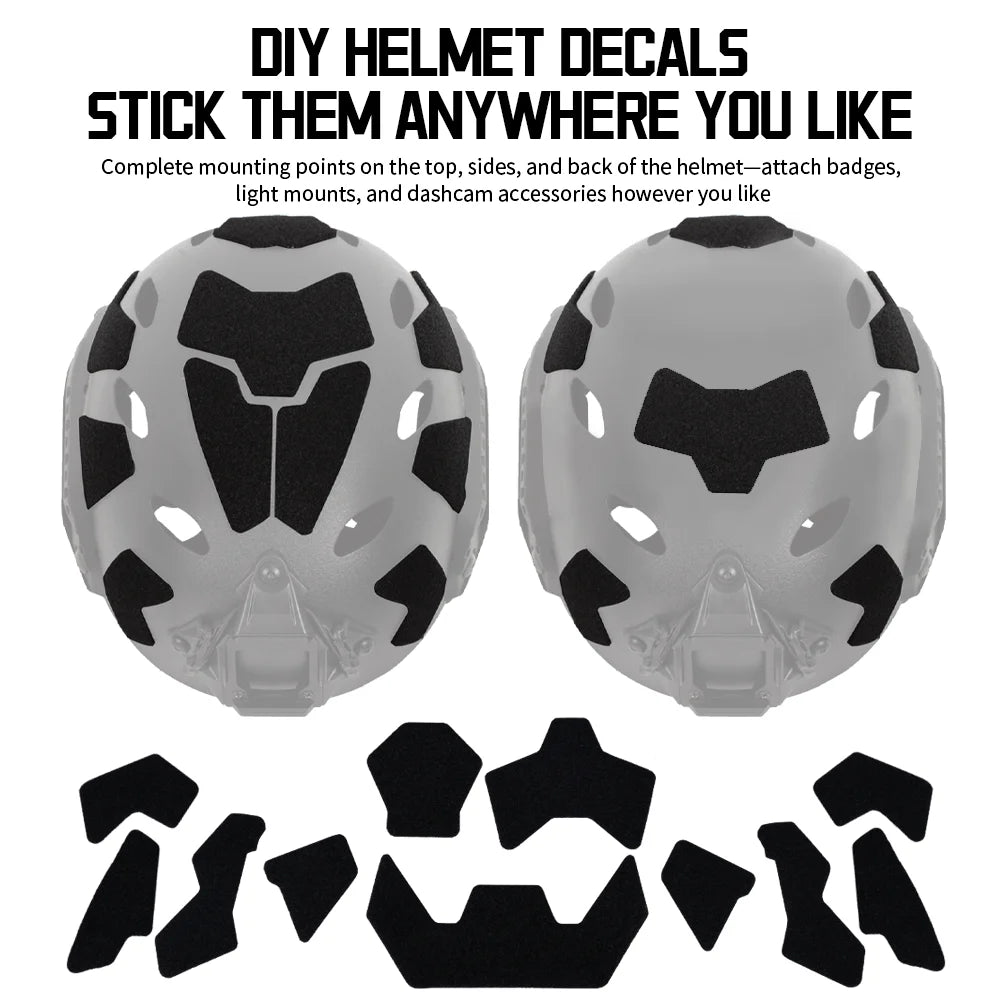 Tactical FAST Helmet Magic Sticker 11pcs Airsoft Helmet Patches Hook and Loop Sticky for Hunting Shooting Accessories