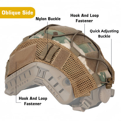 FAST Helmet Cover Multi-Cam Tactical Helmet Mesh with Elastic Cord for Fast MH PJ BJ Helmets Airsoft Paintball Hunting Shooting