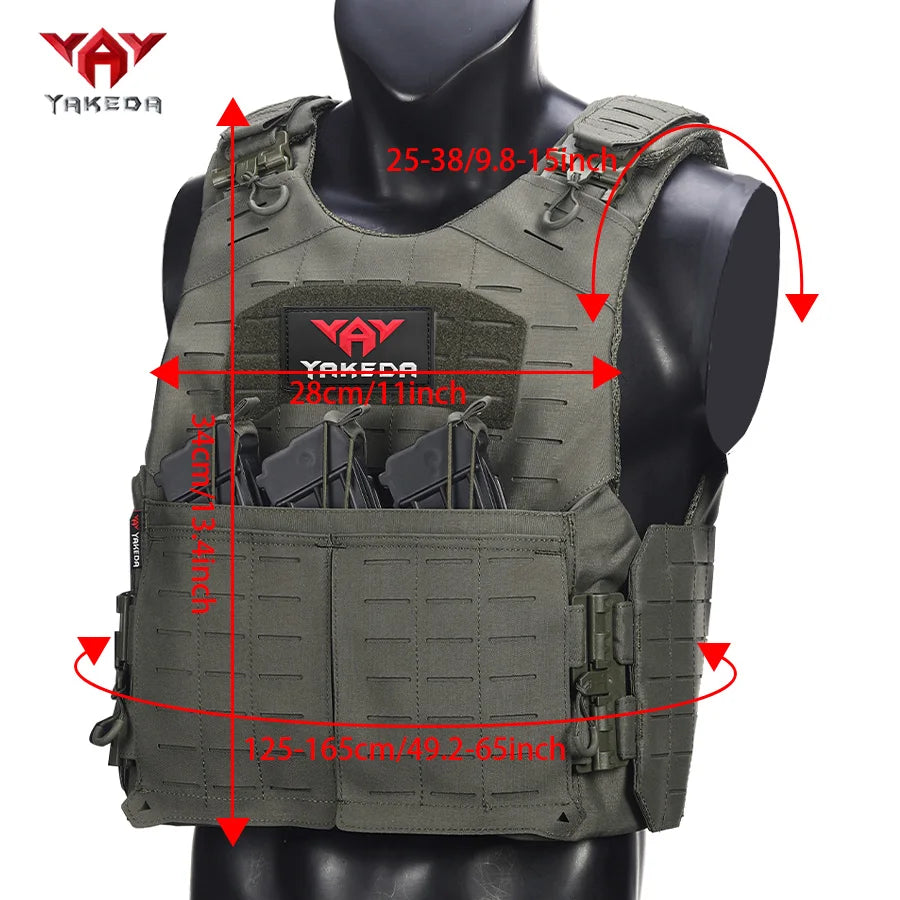 YAKEDA oversized hidden triple equipment bag hunting vest laser cutting technology tear resistant and wear-resistant material