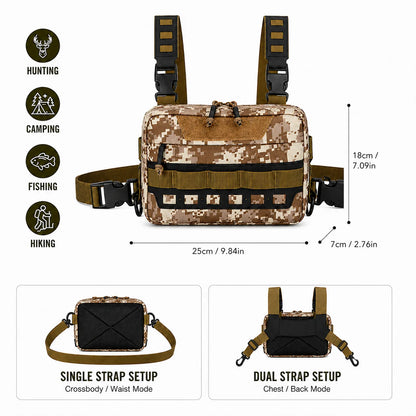 Tactical Bag MOLLE Hunting Chest Bag Fishing Pack Waist Bag Hunting Hiking Camping Outdoor Sports