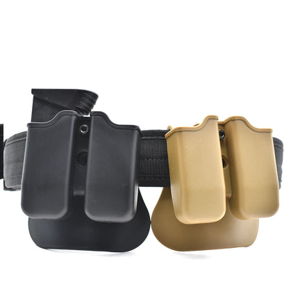 Tactical Pistol Double Magazine Pouch 9mm Mag Holder Carrier for GL 17 19,Beretta M9 92,9mm .40 Cal airsoft hunting accessory