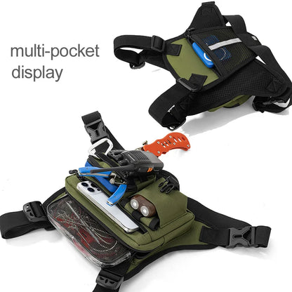 Outdoor Sports Chest Bag Vest Men Women Backpack Multi Pocket Travel Work Front Rig Fanny Pack Running Cycling Tactical EDC Bag