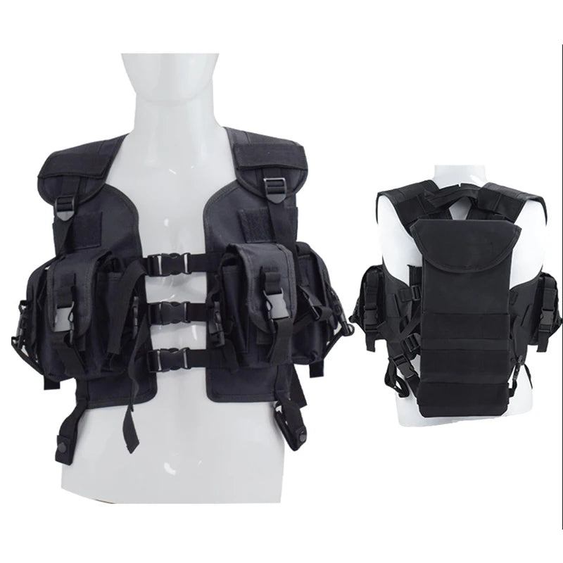 Outdoor Shooting CS Airsoft Molle Vest Hunting Camouflage Vest Tactical Equipment Men Combat Sport Vest With Water Bag