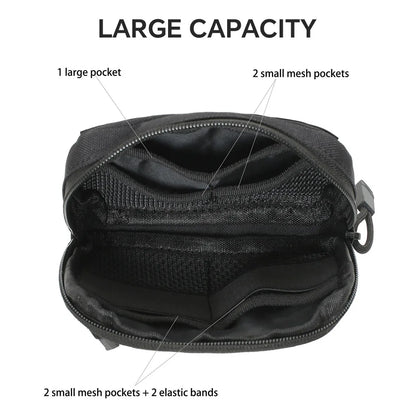 Tactical Small Molle Pouch Admin Pouch Belt Waist Bag Compact EDC Utility Gadget Gear Pouches for Hunting Camping Hiking Bag