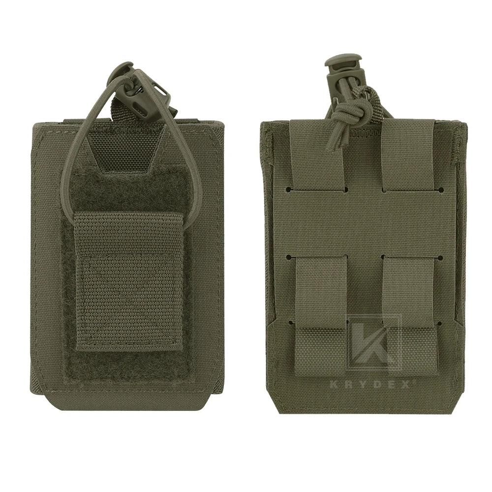 KRYDEX Tactical Radio Pouch Holster Hunting Sports Multi-purpose Waist Bag for Two Ways Walkie Talkie Hunting Outdoor Gear