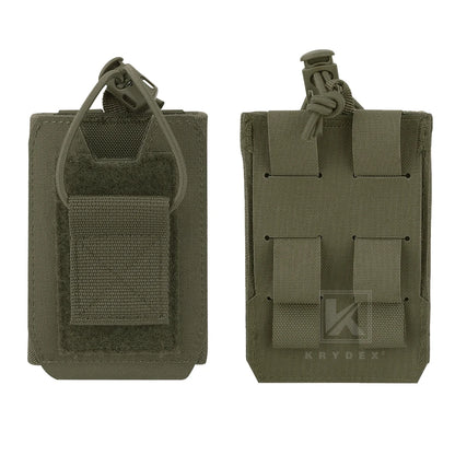 KRYDEX Tactical Radio Pouch Holster Hunting Sports Multi-purpose Waist Bag for Two Ways Walkie Talkie Hunting Outdoor Gear