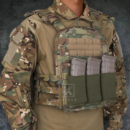 KRYDEX Fast Draw Tactical Elastic Magazine Pouch Single Double Triple 5.56 .223 M4 M16 Mag Pouch Molle Carrier Hunting Accessory