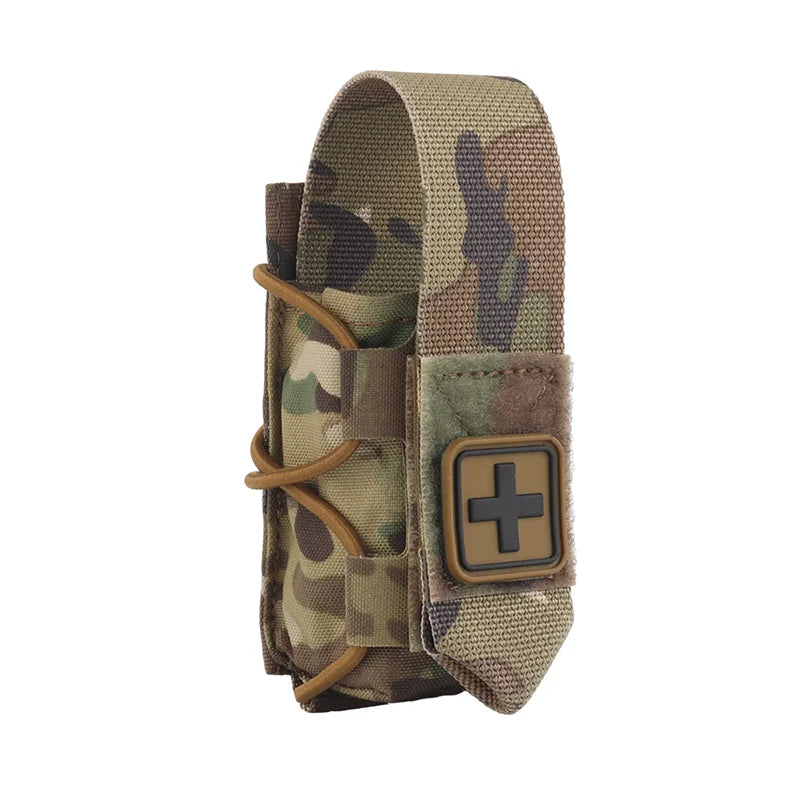 Vertical MOLLE Medical Pouch Flip Top Closure Universal Tourniquet Storage for Outdoor Survival Gear