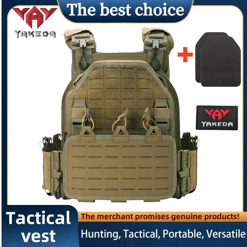 YAKEDA Tactical Vest 6094 Fast Detachable Light Laser Cut Outdoor Hunting Black Gear Carry Vest of High Quality