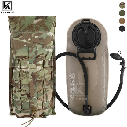 KRYDEX Tactical 500D 3L Hydration Pouch MOLLE Carrier Pack Bag Modular 100 oz Water Bladder Pouch Hunting Outdoor Accessories