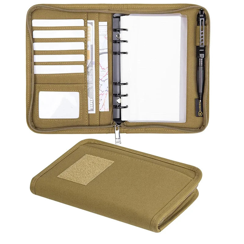 Outdoor Padfolio Ring Binder with Sheets of Loose-Leaf Paper Memorandum A4 A5 A6 Weatherproof Tactical Notebook Accessories