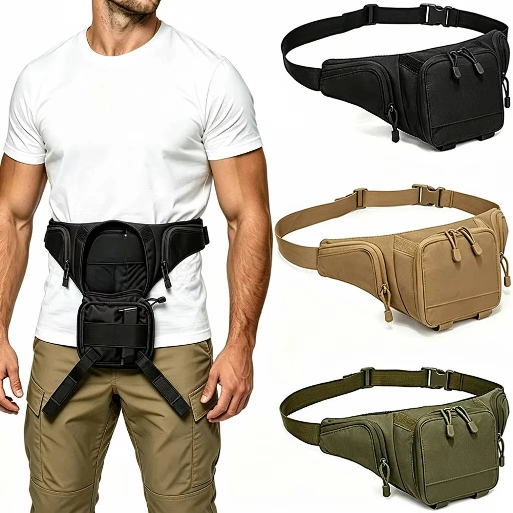 Tactical Fanny Pack Quick Release Gun Bag Concealed Carry Pistol Holster Bag Hidden Gun Pouch 9mm Handgun EDC Waist Pack