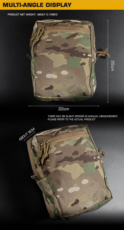 GP Tactical MOLLE Pouch Tall General-Purpose Utility Pack Laser Cut Night Vision Goggles Storage Back Panel Hunting Accessories